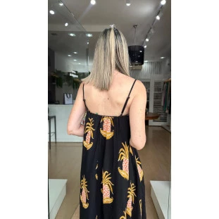 VESTIDO MIDI FARM AMALFI ABACAXI