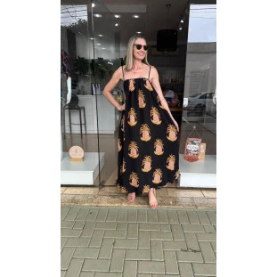 VESTIDO MIDI FARM AMALFI ABACAXI