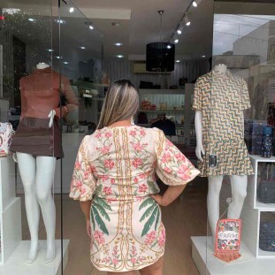 VESTIDO TSHIRT FARM  MG FOFA FLORAL NUSA