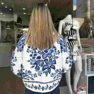 CARDIGAN TRICOT PORCELANA