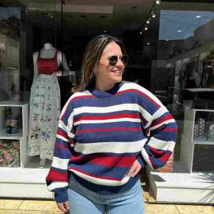 PULL TRICOT TEXTURA LISTRA MAGIA