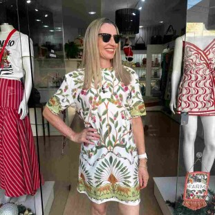 VESTIDO TSHIRT FARM BASICO FLORESTA DOCE
