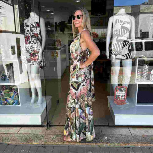 VESTIDO LONGO PARAISO DAS AVES