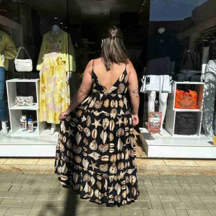 VESTIDO ALCINHAS CONCHAS FARM