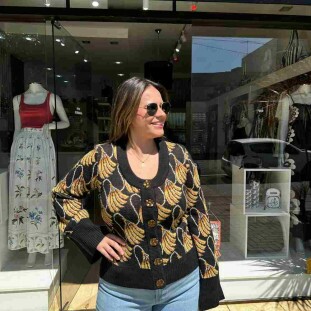 CARDIGAN TRICOT BANANA TASSEL MINI