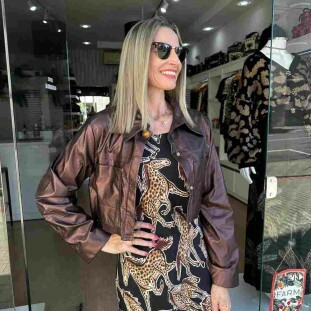 JAQUETA MARROM OPEN