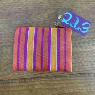 NECESSAIRE FLAT FARM RAFIA MULTICOLOR LARANJA