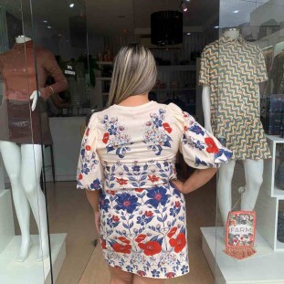 VESTIDO TSHIRT FARM MG FOFA FLORAL LINA