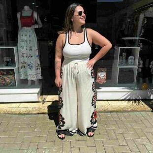 CALCA FIORELLA BEGE SEDA