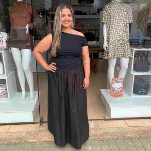 VESTIDO CROPPED FARM DECOTE OMBRO A OMBRO 