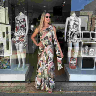 VESTIDO LONGO PARAISO DAS AVES