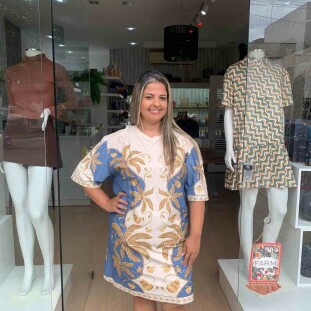 VESTIDO TSHIRT BASICO FARM ESTAMPA OURINHO TROPICAL