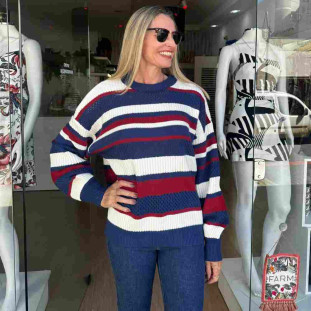 PULL TRICOT TEXTURA LISTRA MAGIA