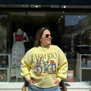 CASACO TRICOT BICICLETA AVES FARM