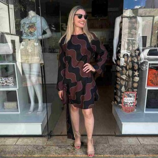 VESTIDO CURTO FARM LISTRA ILHEUS