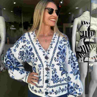 CARDIGAN TRICOT PORCELANA