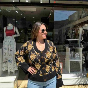 CARDIGAN TRICOT BANANA TASSEL MINI