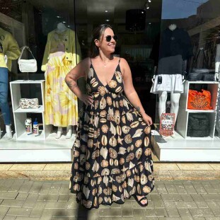 VESTIDO ALCINHAS CONCHAS FARM