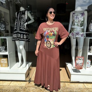 VESTIDO PASSAROS COM PICOLE FARM