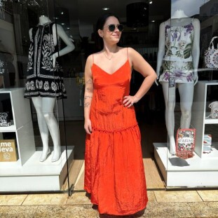VESTIDO PLISSADO MIDI FARM