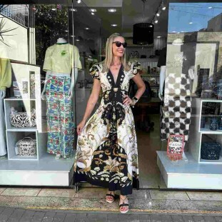 VESTIDO LONGO FARM MANGA MILENA