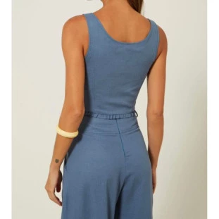 BLUSA CORSELET COR AZUL MEDITERRANEO