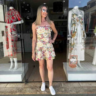 VESTIDO CURTO SEM ALCA SERENA
