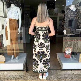 VESTIDO CROPPED FLORAL ARABESQUE