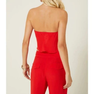 BLUSA SEM ALCA LENCO VERMELHO PURO