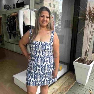 VESTIDO CURTO CAVALOS MARINHOS