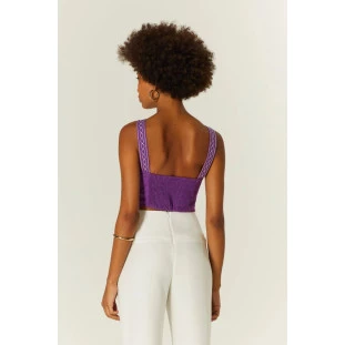 CROPPED BORDADO IKAT FLOR