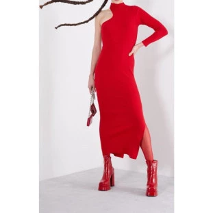VESTIDO TRICO VERMELHO LUXURY