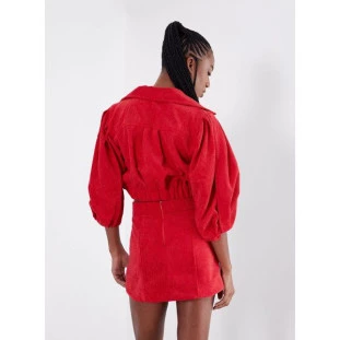 JAQUETA VELUDO P VERMELHO LUXURY