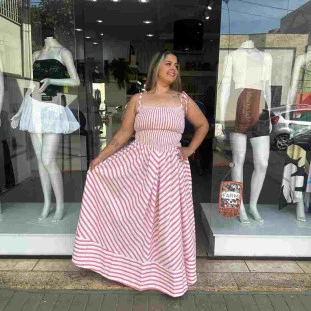 VESTIDO CROPPED LISTRA BURBURINHO E