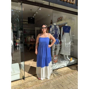 VESTIDO LONGO BICOLOR