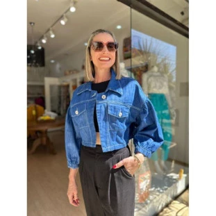 JAQUETA JEANS PESPONTO BRANCO