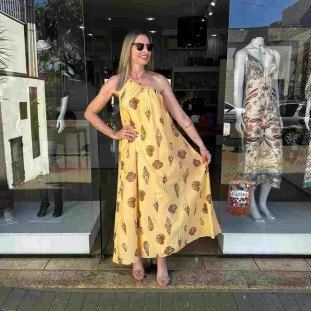 VESTIDO LONGO CONCHA PINTADA