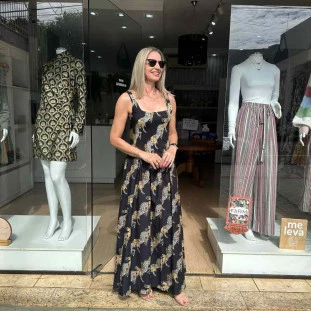 VESTIDO MIDI FARM ZEBRA 