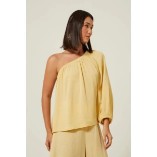 BLUSA DECOTE CADARCO AMARELO PALHA
