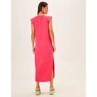 VESTIDO MIDI SILK ROSA PICANTE