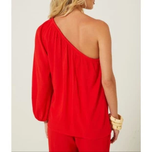 BLUSA DECOTE CADARCO VERMELHO PURO