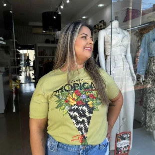 TSHIRT FIT BOUQUET TROPICAL VERDE