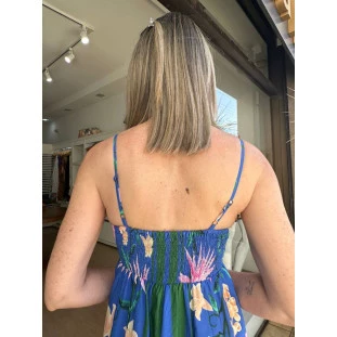 VESTIDO CROPPED LENCO FLORIDO