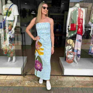 VESTIDO SEM ALCA FLORALICE