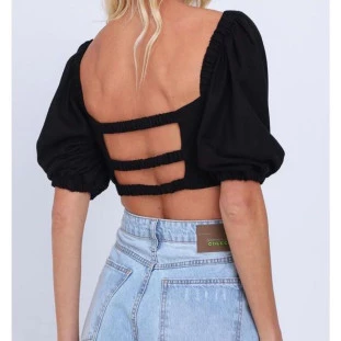 BLUSA CROPPED ELASTICO COSTAS