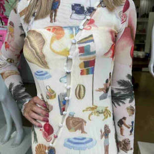 VESTIDO TUNICA TULE  COLAGEM CARIOCA