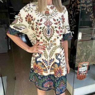 VESTIDO TSHIRT BASICO JARDIM MARAVILHOSO FARM