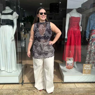 VESTIDO CURTO FARM TULE TIGRES