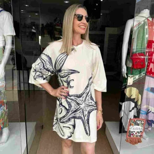 VESTIDO TSHIRT BIG MAR DE ESTRELAS