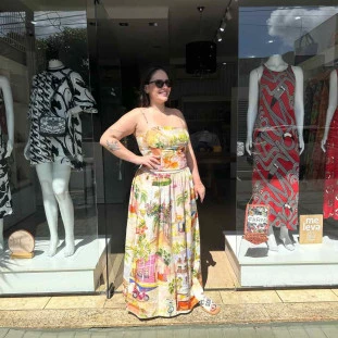 SAIA CROPPED ESTAMPA ARACATI FARM